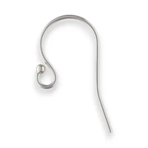🆕🔗 Earhook / Shepherd Hook (Medium #2 with Beaded End) in Sterling Silver | Pair 💍💍