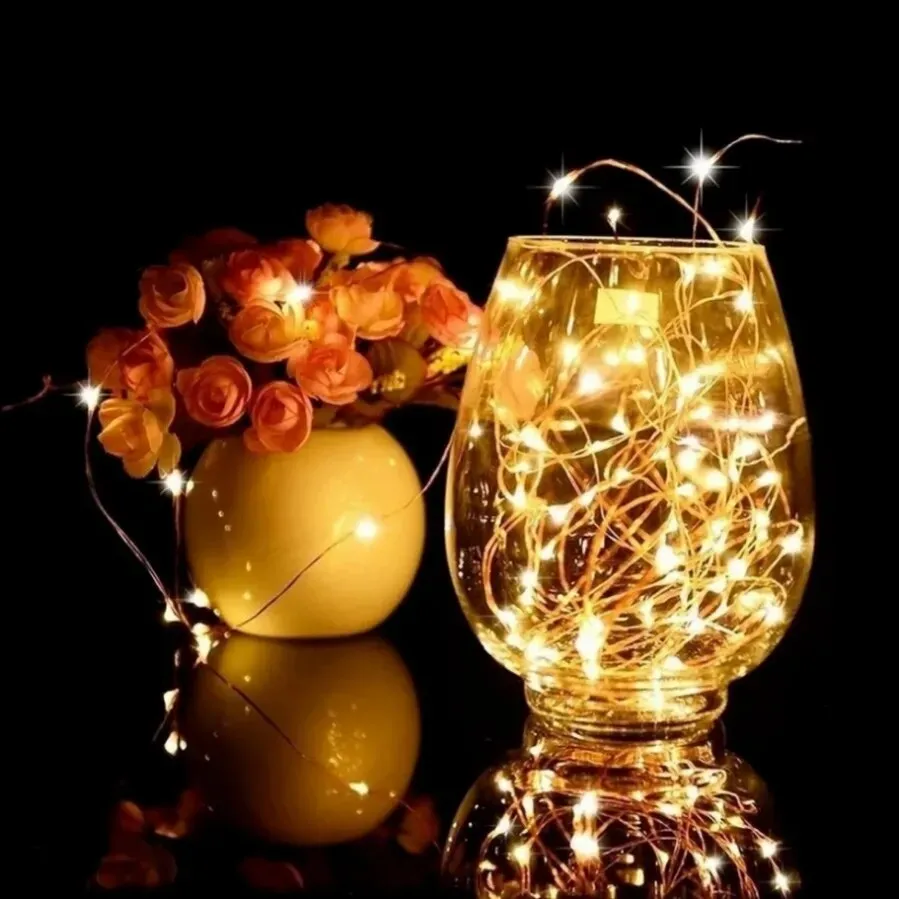 1-20M USB LED String Lights Copper Silver Wire Garland Light Waterproof Fairy Indoor/Outdoor Lights For Christmas Wedding Party Decoration