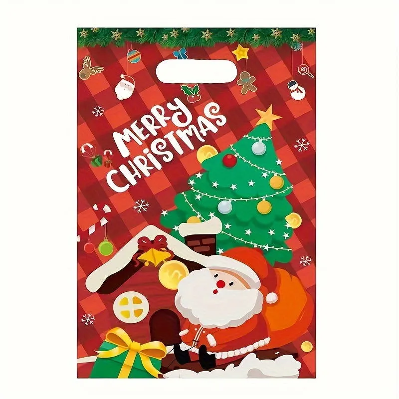 10 Pcs Christmas Party Supplies – Bead Gift Bags, Christmas Decoration Tote Bags