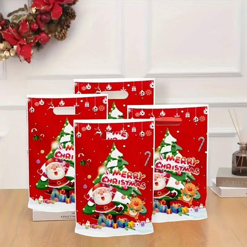10 Pcs Christmas Party Supplies – Bead Gift Bags, Christmas Decoration Tote Bags