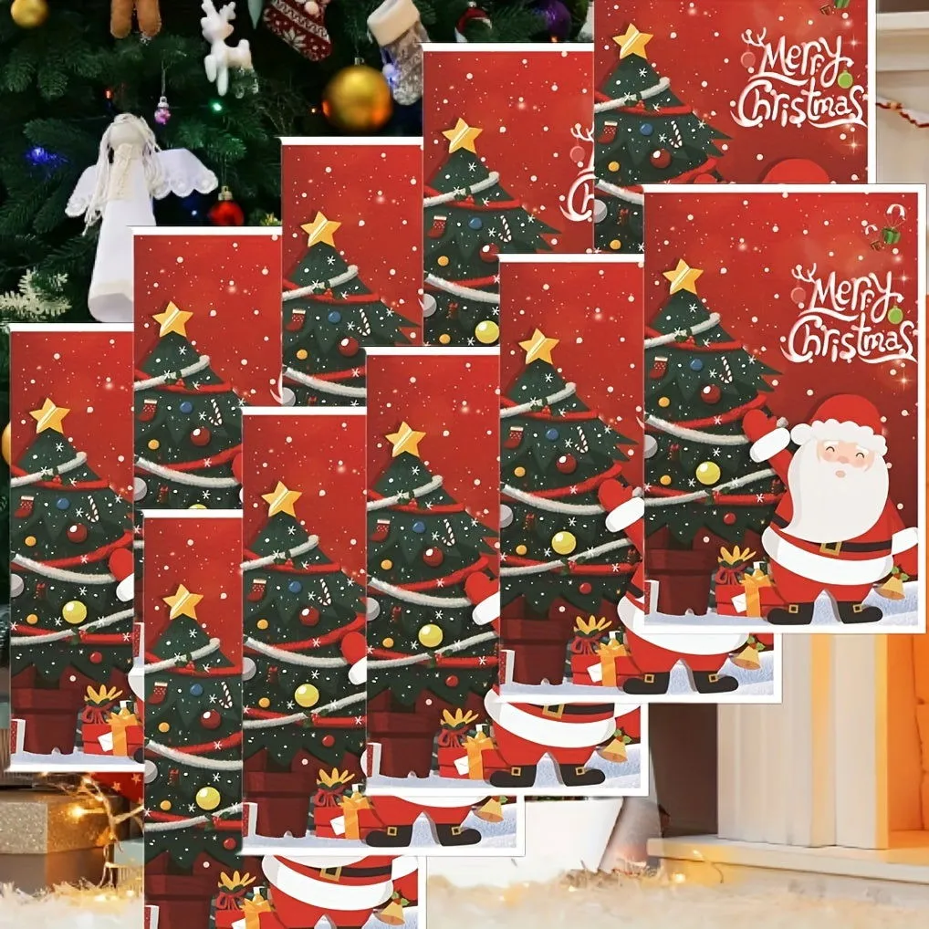 10 Pcs Christmas Party Supplies – Bead Gift Bags, Christmas Decoration Tote Bags
