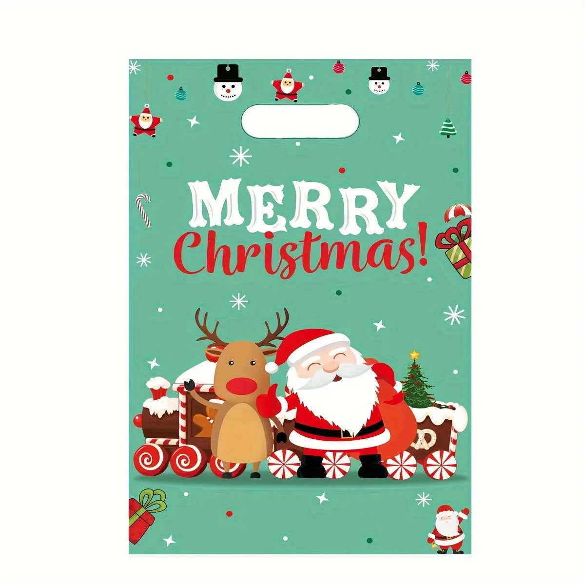10 Pcs Christmas Party Supplies – Bead Gift Bags, Christmas Decoration Tote Bags