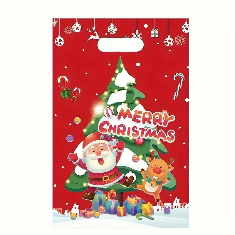 10 Pcs Christmas Party Supplies – Bead Gift Bags, Christmas Decoration Tote Bags