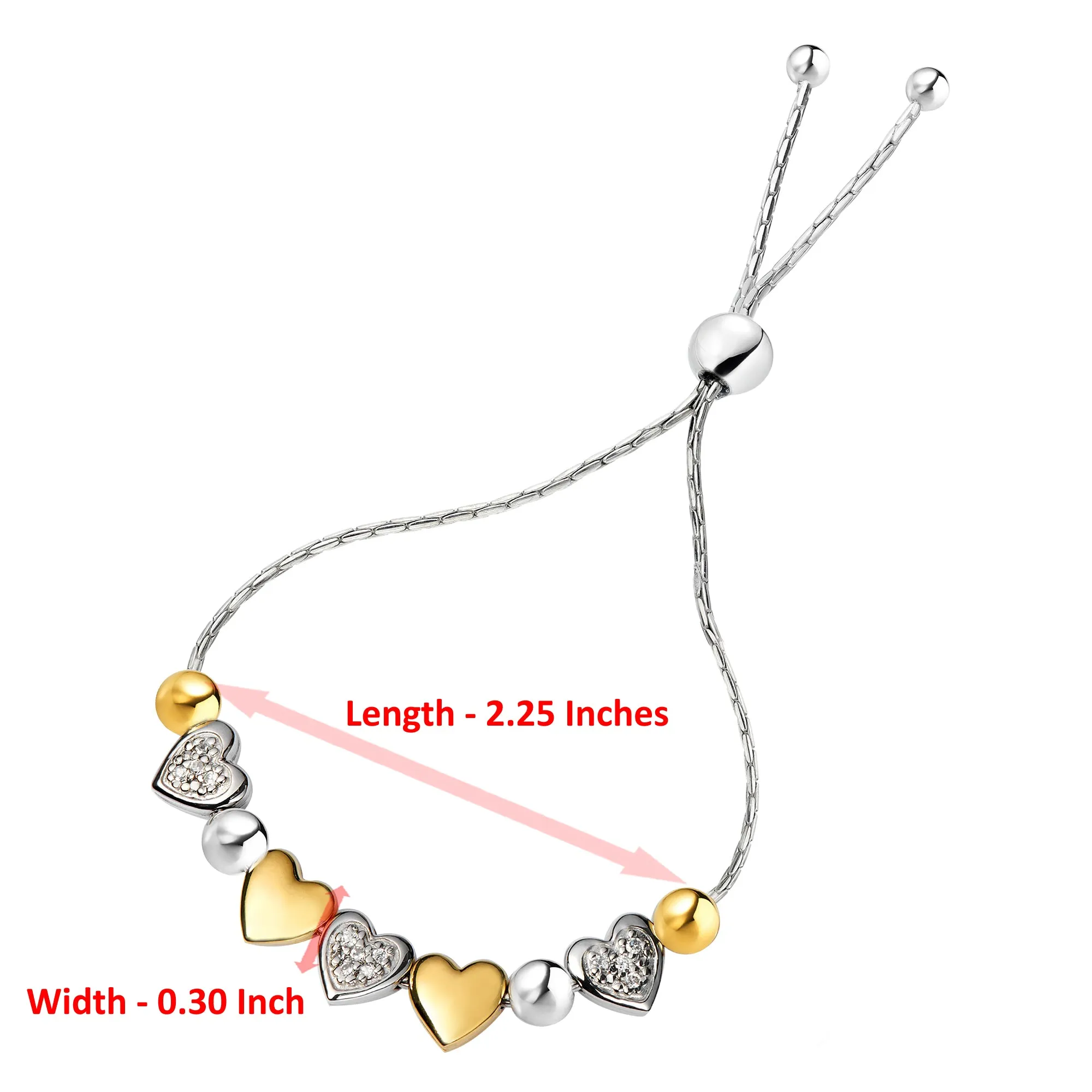 1/20 cttw Diamond Bolo Bracelet in .925 Sterling Silver