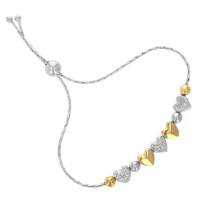 1/20 cttw Diamond Bolo Bracelet in .925 Sterling Silver