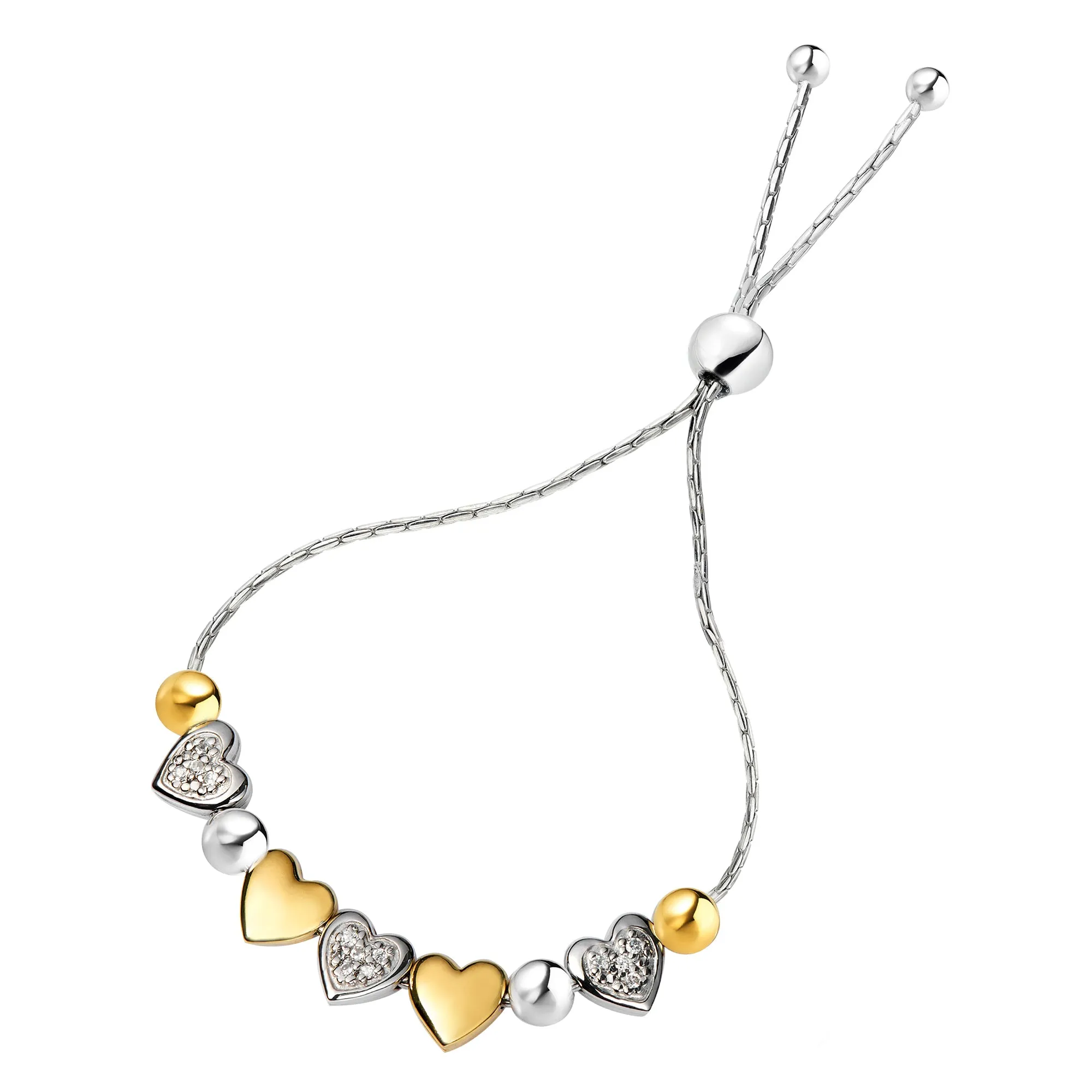 1/20 cttw Diamond Bolo Bracelet in .925 Sterling Silver