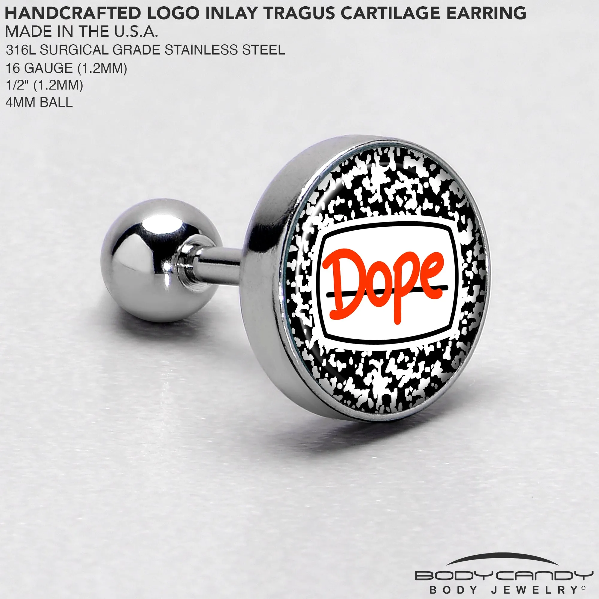 16 Gauge 1/4 Dope Composition Notebook Tragus Cartilage Earring