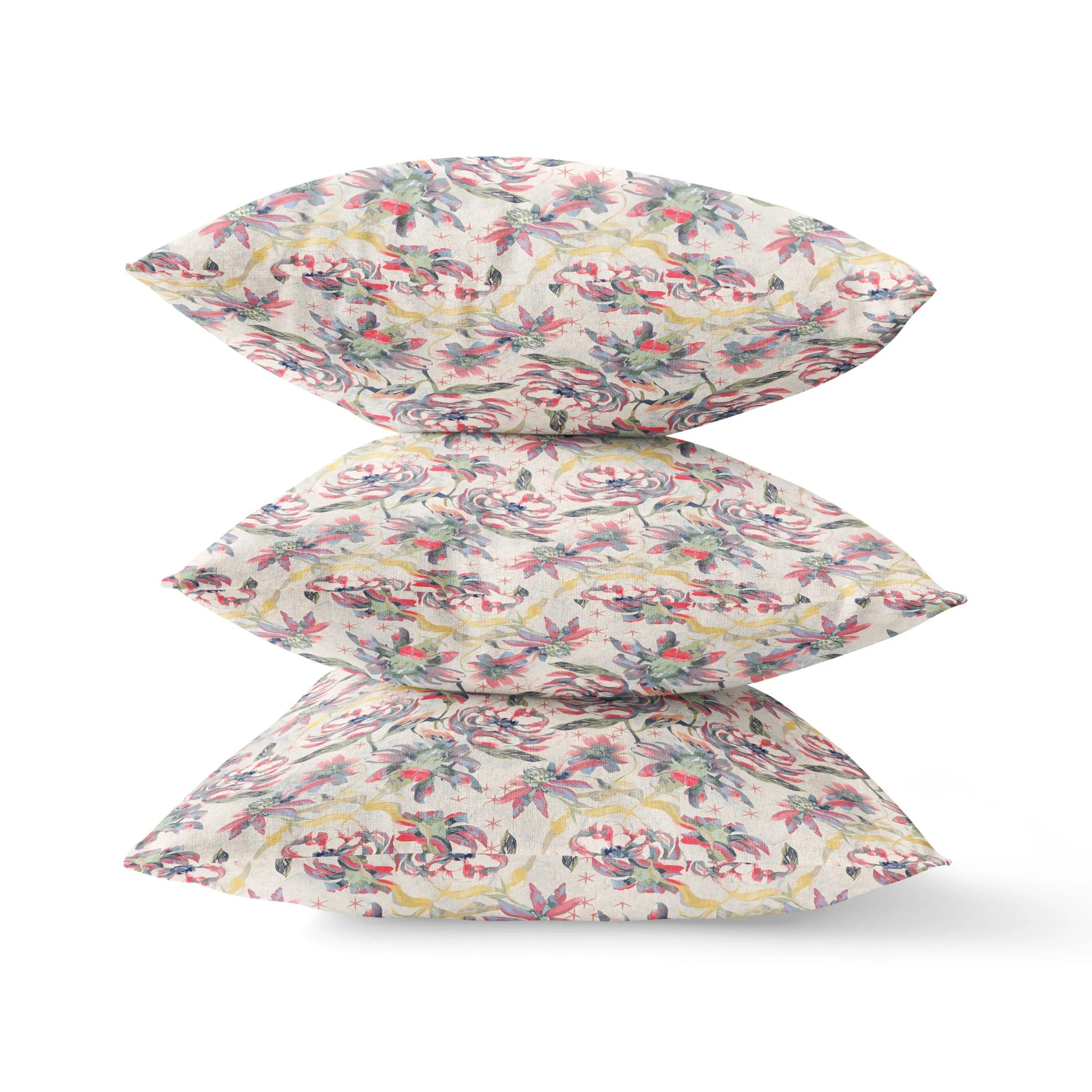 16" Pink Yellow Roses Zippered Suede Throw Pillow