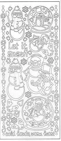 1876z - Snowman - silver - Dazzles Stickers