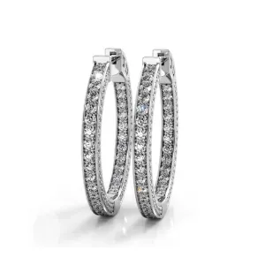 2.0 ctw. Three Sided Inside Out Diamond Hoop Earrings