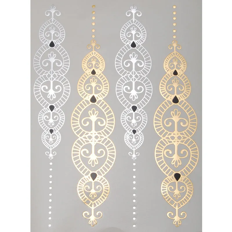 20*15mm Party Favors Metallic Tattoos,Waterproof Metallic Tattoos,Special Event Jewelry,5pcs/lot