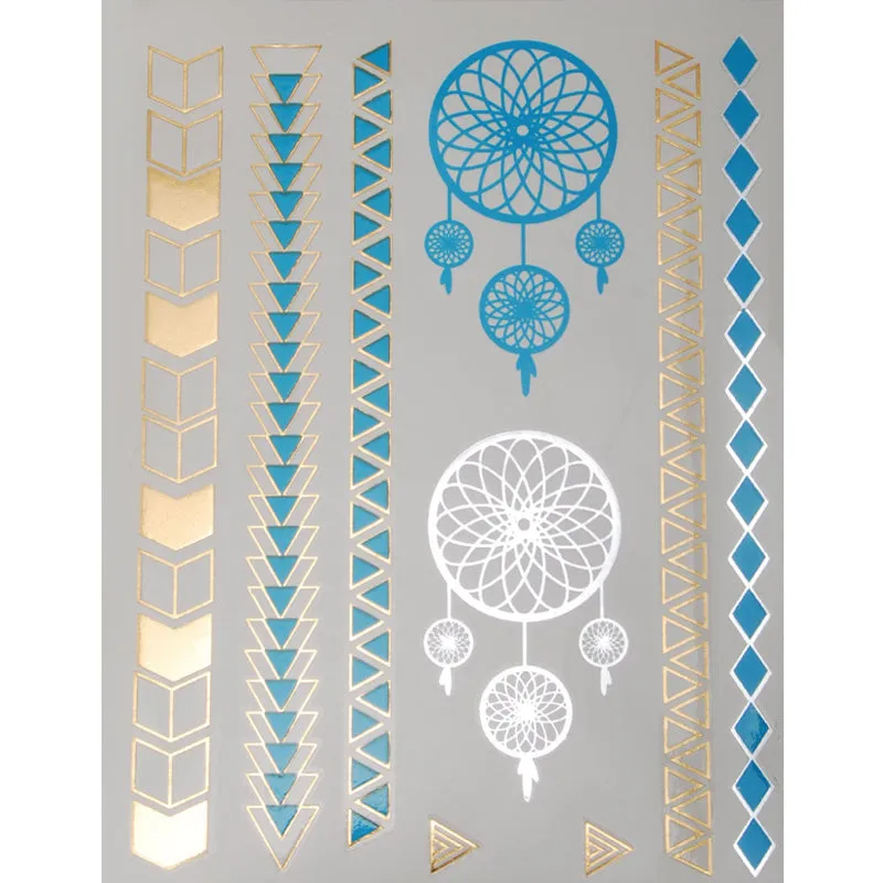 20*15mm Temporary Tattoos,Party Favors Metallic Tattoos,Waterproof Metallic Tattoos,Metallic Gold Temporary Tattoos,5pcs/lot