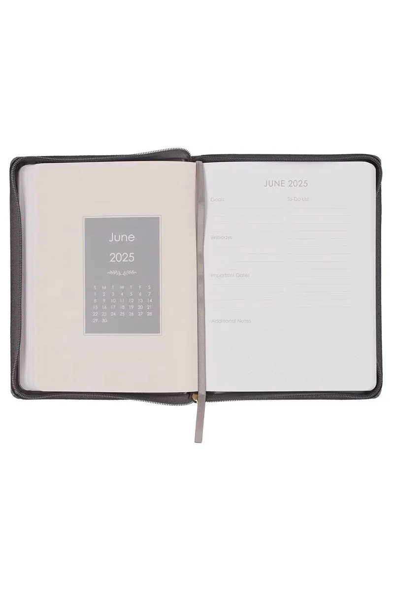 2025 Strength and Dignity Brown Zippered 18 Month Daily Planner