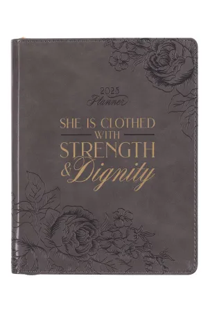 2025 Strength and Dignity Brown Zippered 18 Month Daily Planner