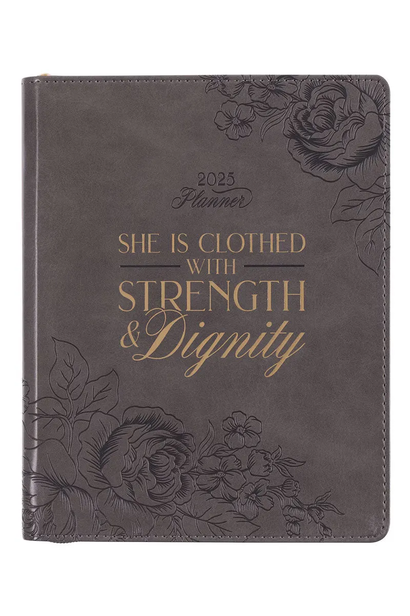 2025 Strength and Dignity Brown Zippered 18 Month Daily Planner