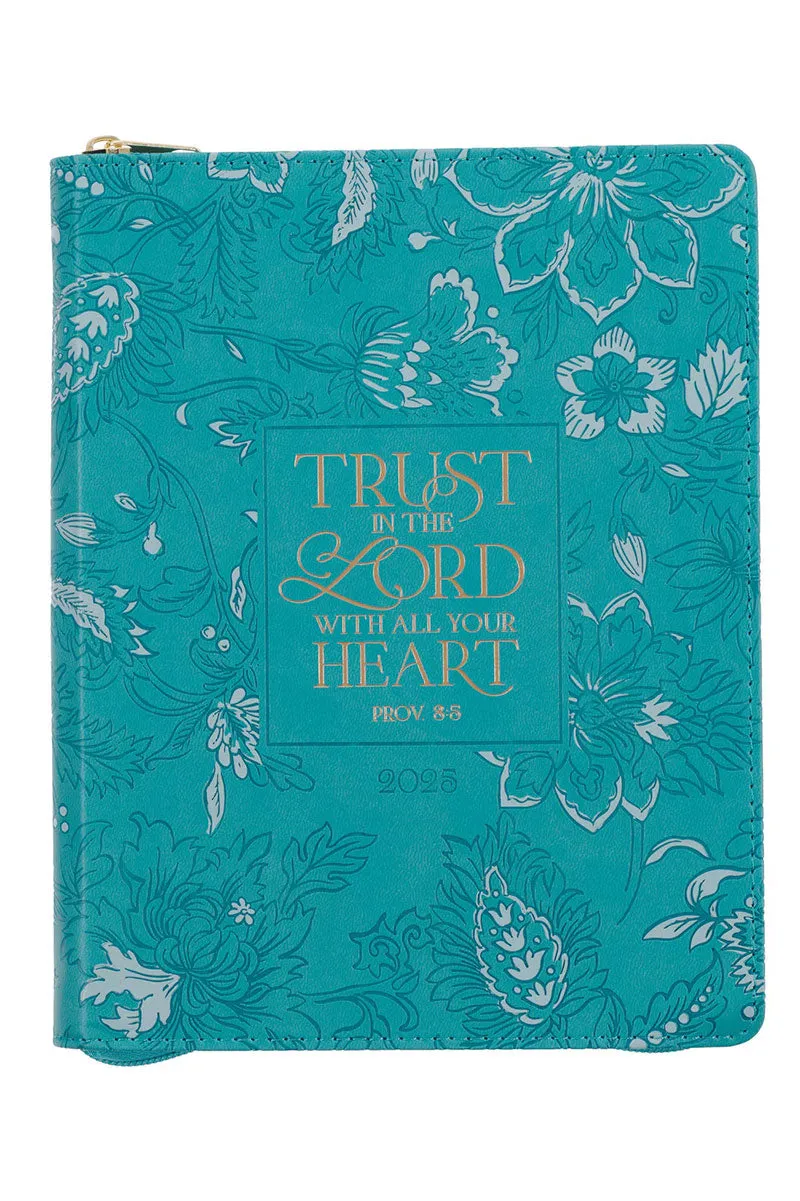 2025 Trust in the Lord Teal Zippered 18 Month Daily Planner