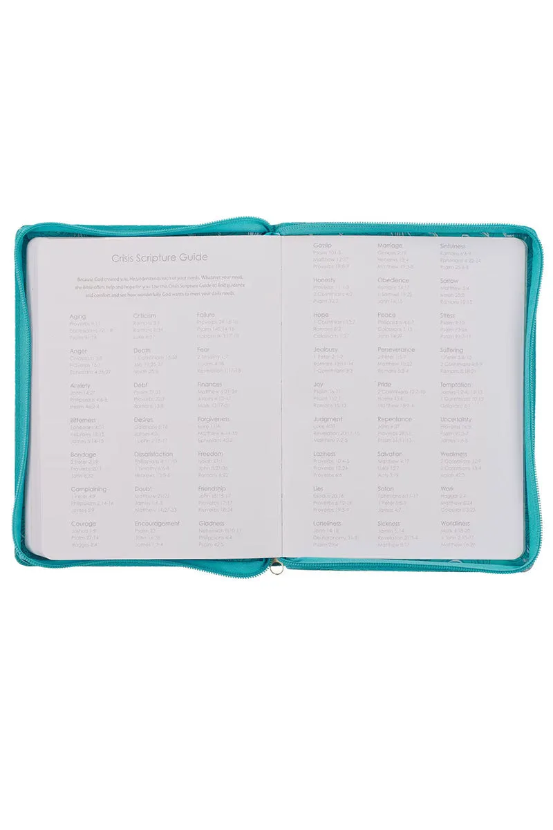 2025 Trust in the Lord Teal Zippered 18 Month Daily Planner