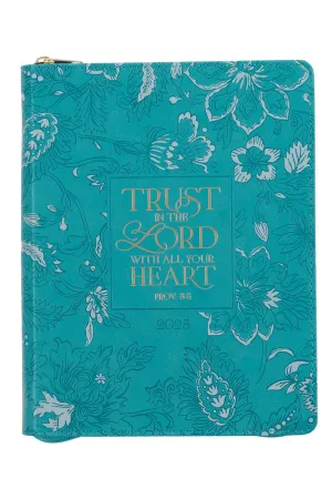 2025 Trust in the Lord Teal Zippered 18 Month Daily Planner