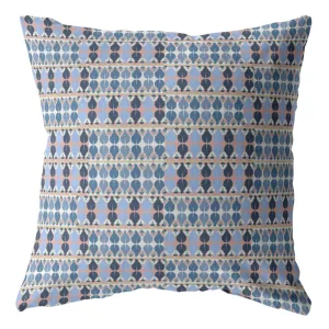 20" Blue Gray Spades Indoor Outdoor Zippered Throw Pillow