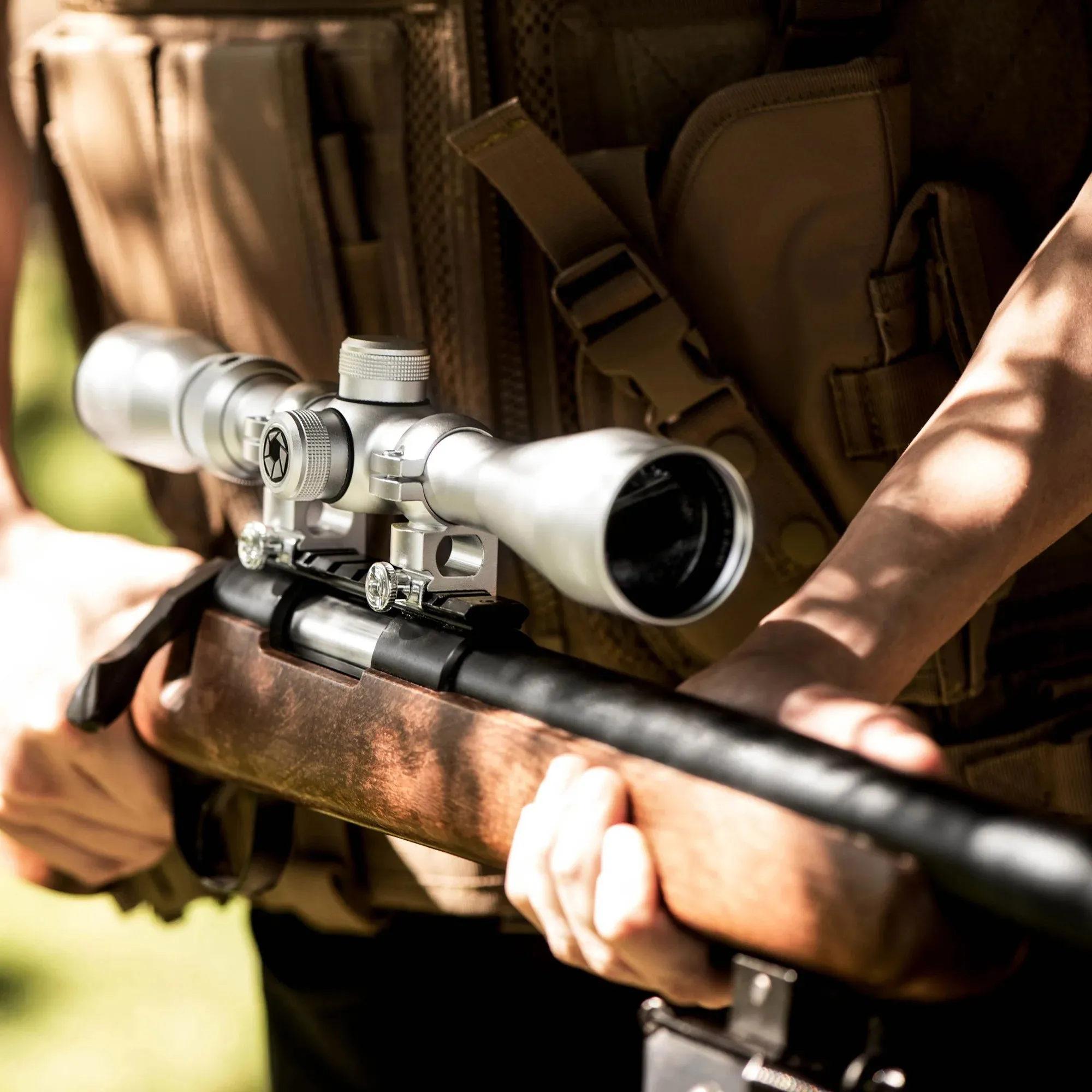 3-9x40mm Huntmaster 30/30 Silver Rifle Scope with Rings | AC11204