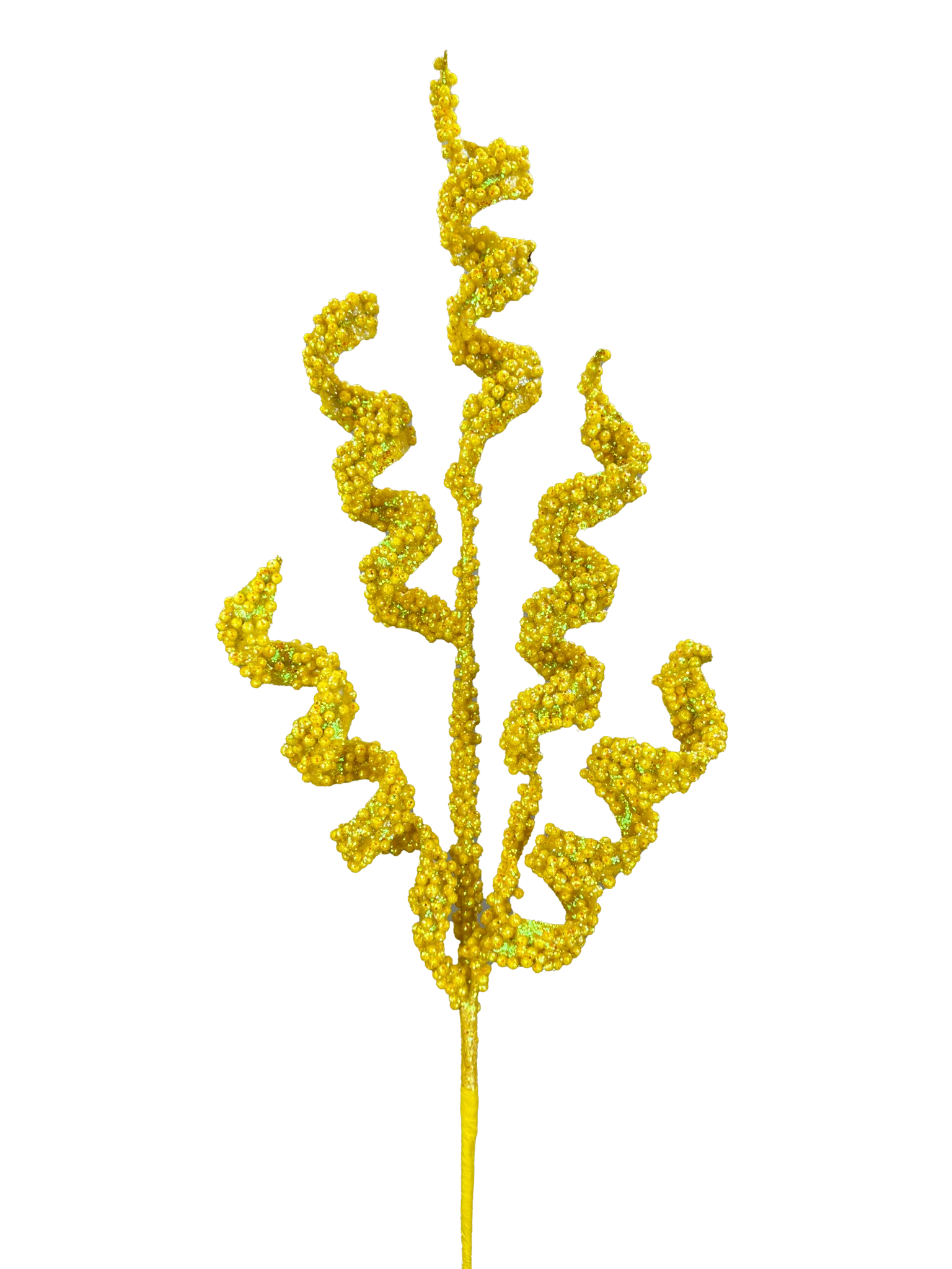 30" Beaded Curly Spray: Yellow - 63716YW