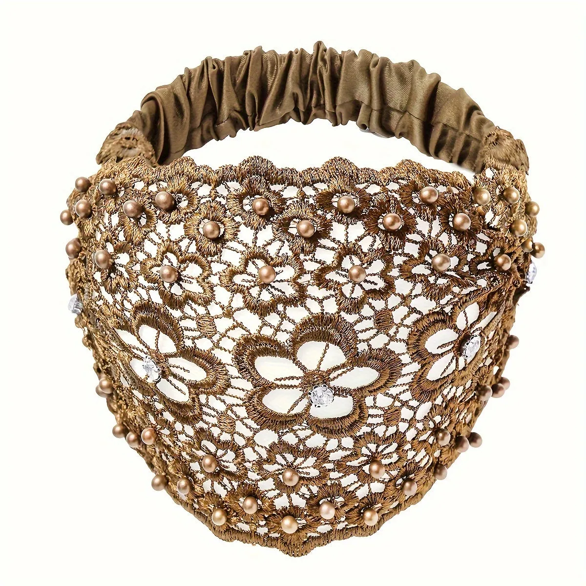 3pcs Set Elegant Floral Beaded Wide Cubidupi Headbands