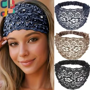 3pcs Set Elegant Floral Beaded Wide Cubidupi Headbands