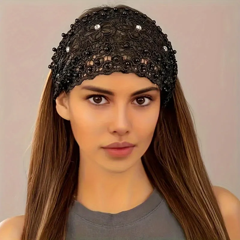 3pcs Set Elegant Floral Beaded Wide Cubidupi Headbands