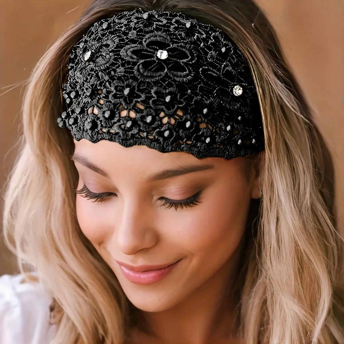 3pcs Set Elegant Floral Beaded Wide Cubidupi Headbands