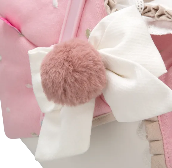 40820 Arias Pink & Ivory Frill Paris Tall Pram 2x1 (over 5's to age 10)