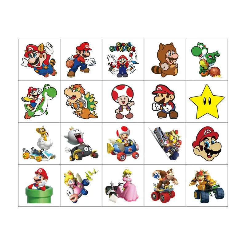 40Sheets Mario Temporary Tattoos for Kids,Cartoon Super Mario Temporary Tattoos Gift for Fan Birthday Party Decorations for Girl Boys Home Activity Class Prizes Carnival Christmas Rewards