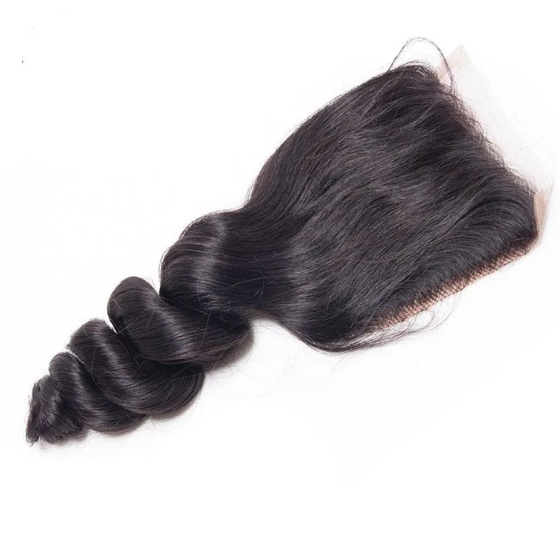 4X4 Loose Wave Closure Bouncy 100 Human Hair Closure