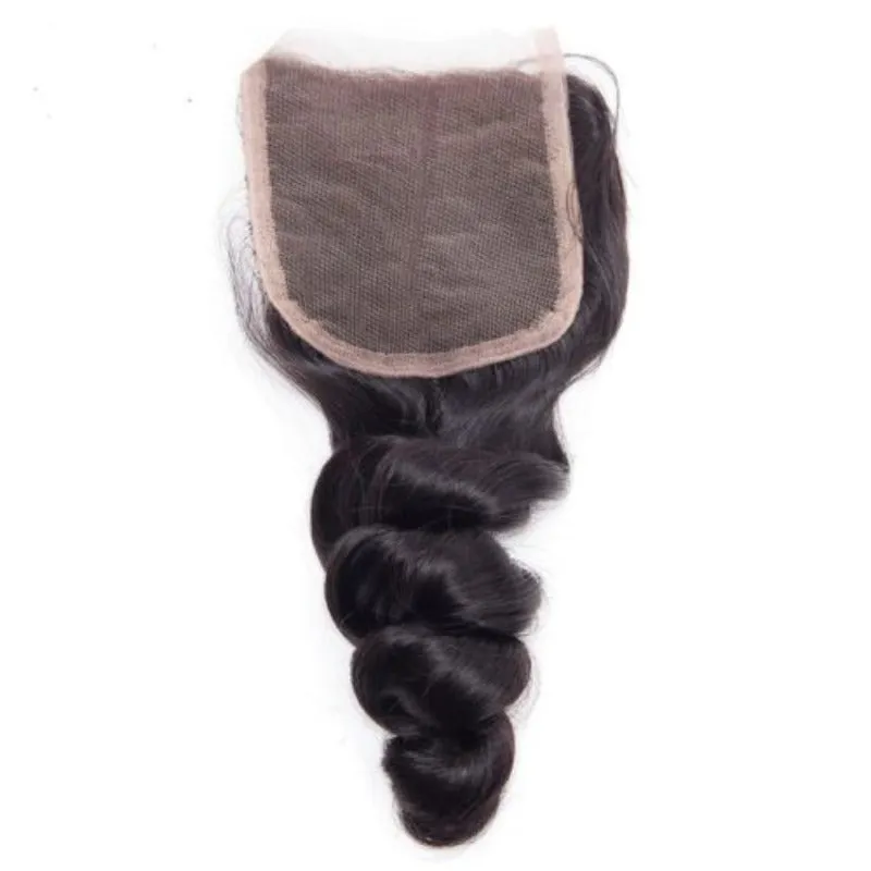 4X4 Loose Wave Closure Bouncy 100 Human Hair Closure