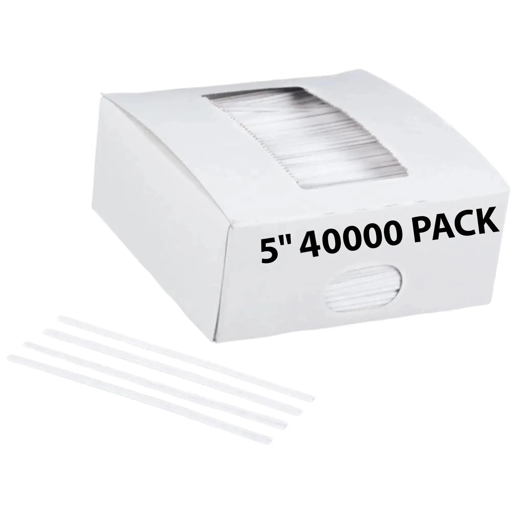 5 Inch Pre-cut White Paper Twist Ties for Bags
