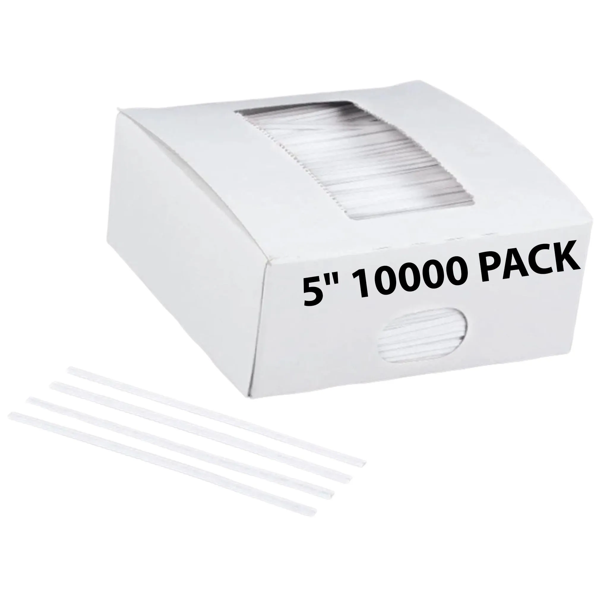 5 Inch Pre-cut White Paper Twist Ties for Bags