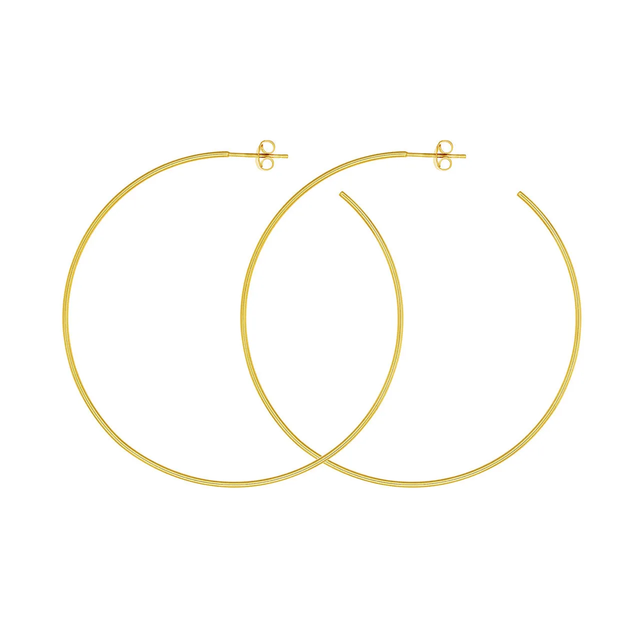 60mm x 1.2mm Hoop Post Earrings
