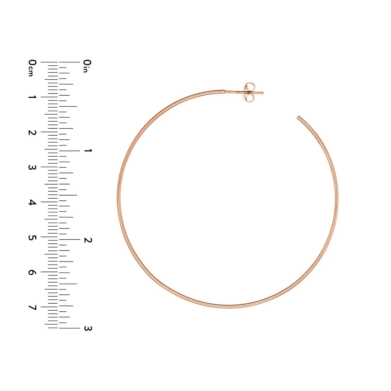 60mm x 1.2mm Hoop Post Earrings