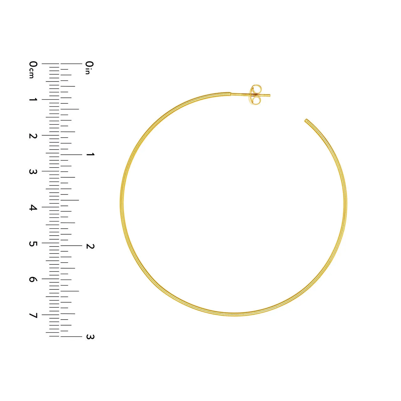 60mm x 1.2mm Hoop Post Earrings