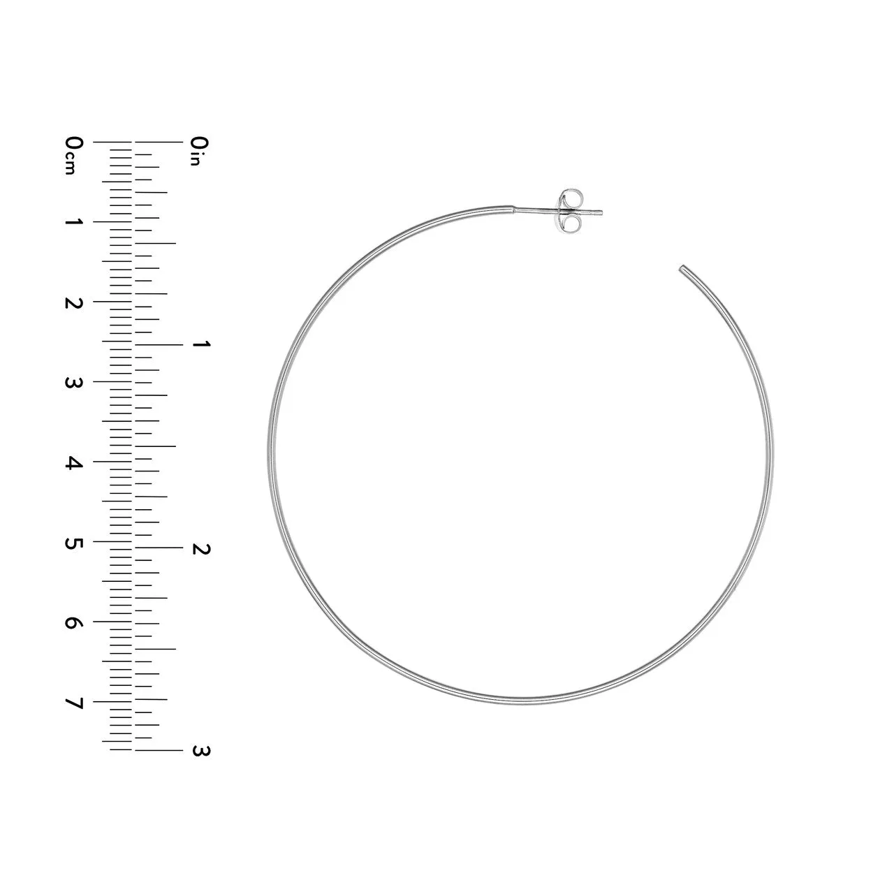 60mm x 1.2mm Hoop Post Earrings