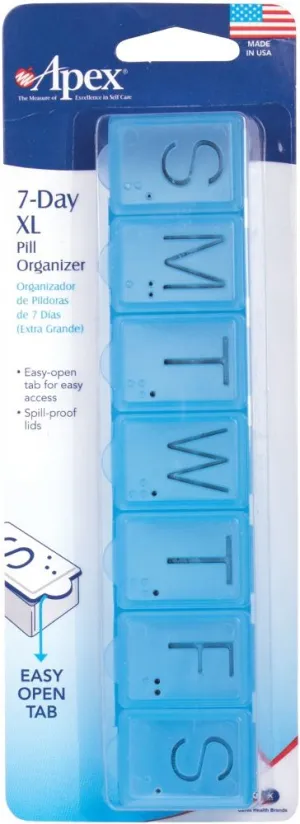 7-Day Pill Monitor (Apex Carex), XL, AM70042, Per Piece
