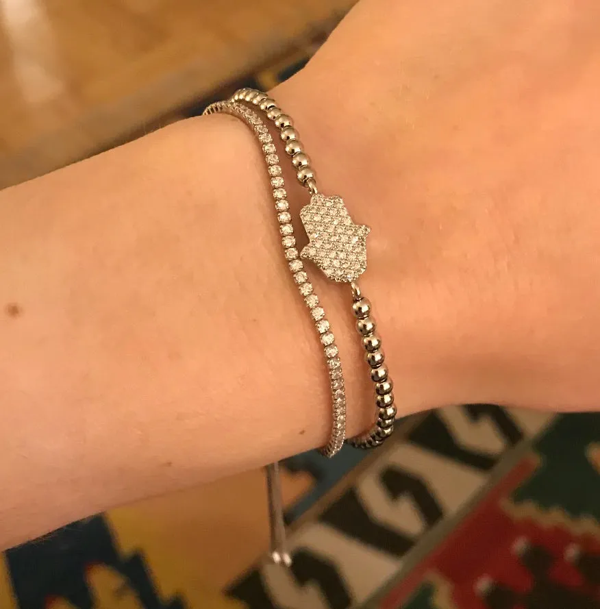 Adjustable CZ Tennis Bracelet