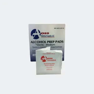 Alcohol Prep Pad AOSS Isopropyl Alcohol, 70% Individual Packet Medium Sterile