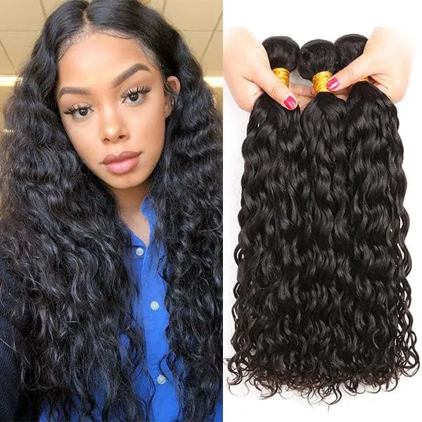 Alipop Hair Water Wave 3 Bundles Brazilian Virgin Hair Wet And Wavy Human Hair Weave Bundles