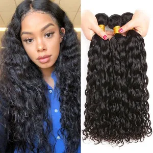Alipop Hair Water Wave 3 Bundles Brazilian Virgin Hair Wet And Wavy Human Hair Weave Bundles