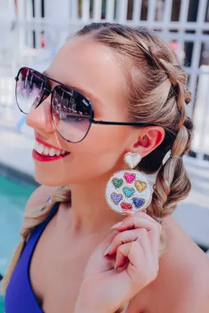 All the Love Beaded Earrings - White