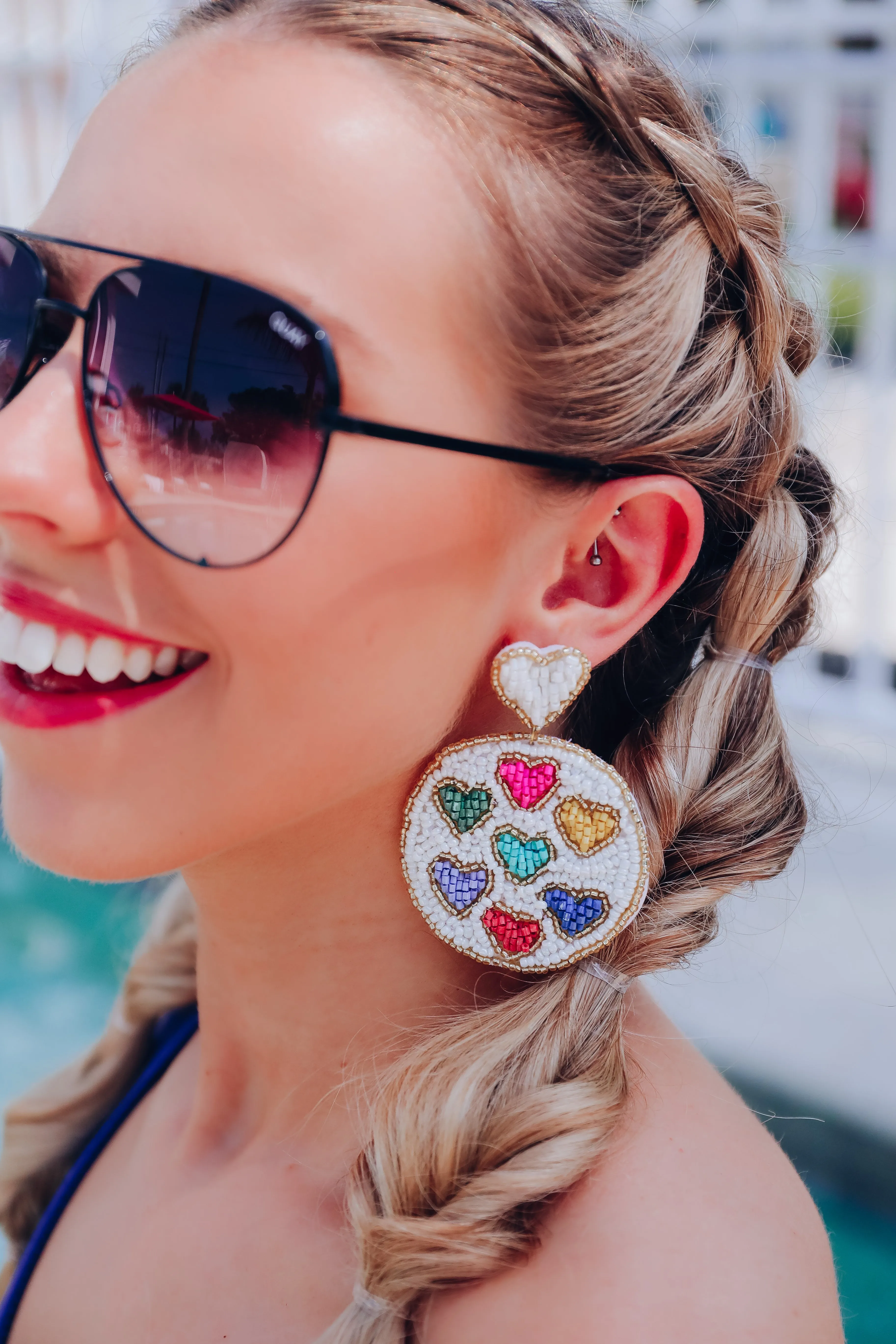 All the Love Beaded Earrings - White