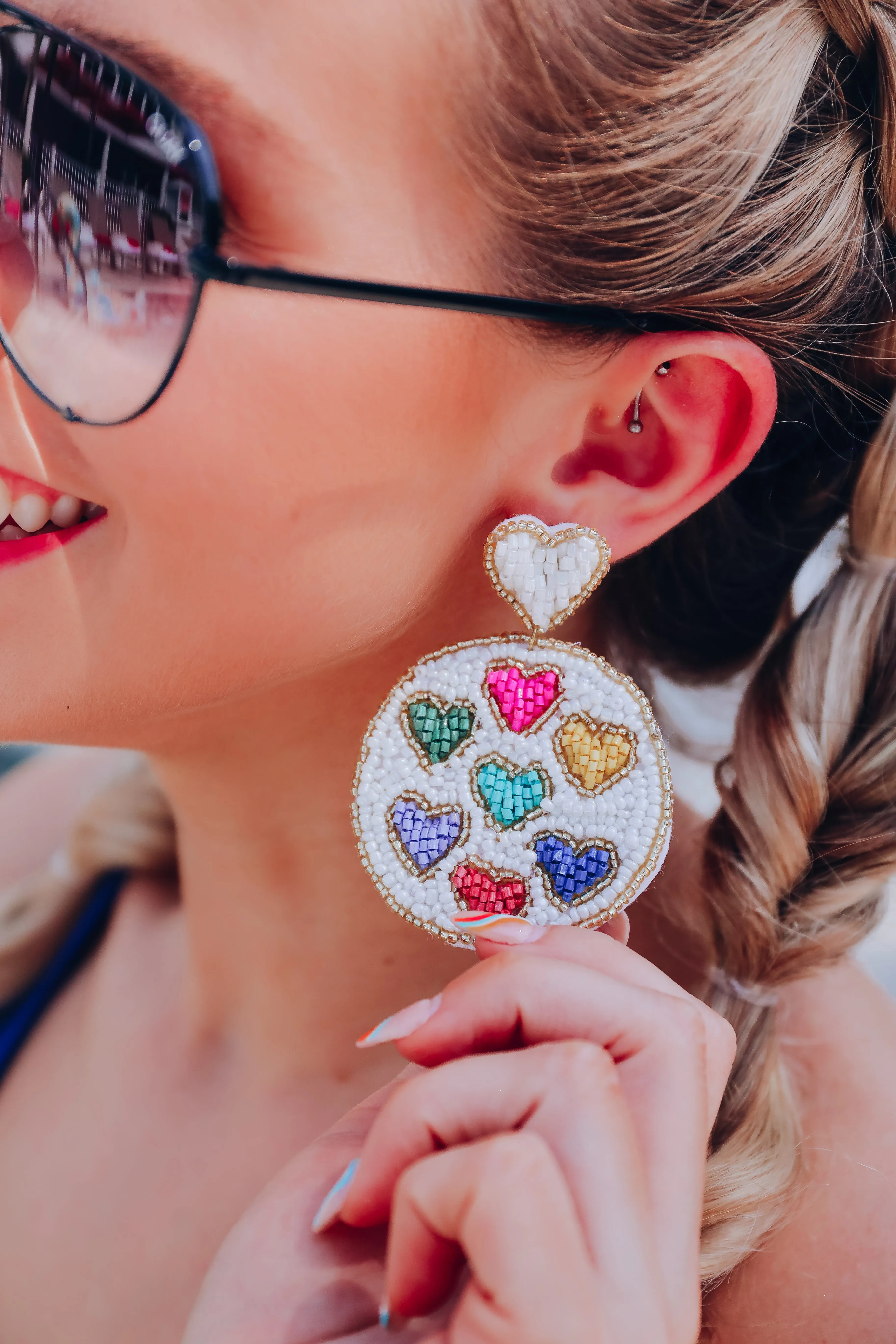 All the Love Beaded Earrings - White