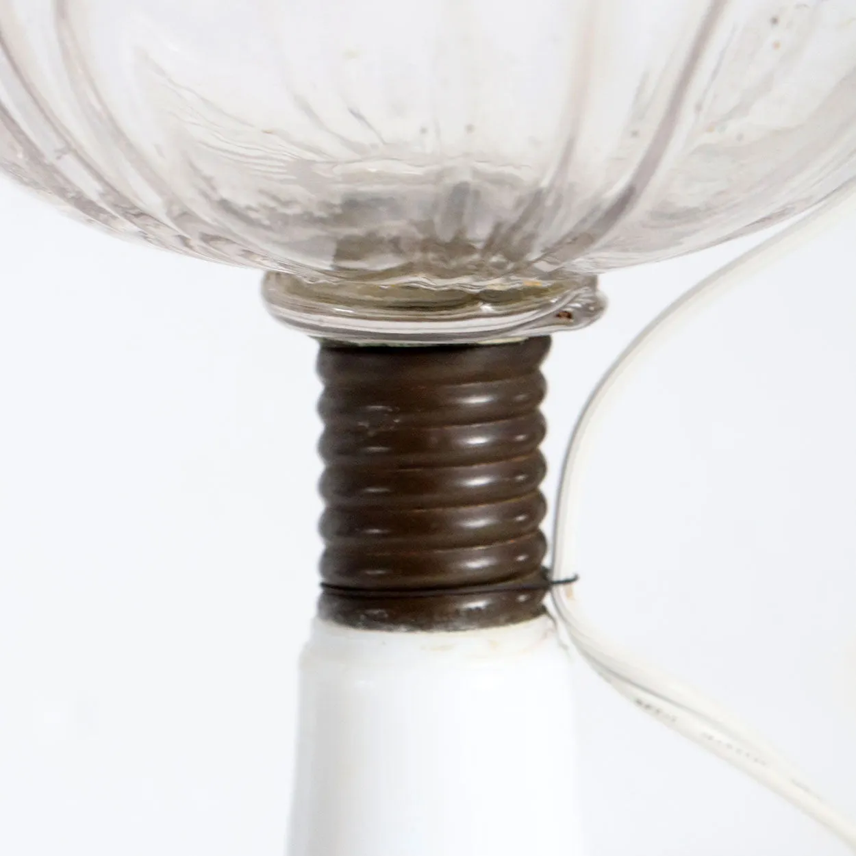 American Atterbury & Co. Glass Kerosene/Oil Lamp, as a One-Light Table Lamp