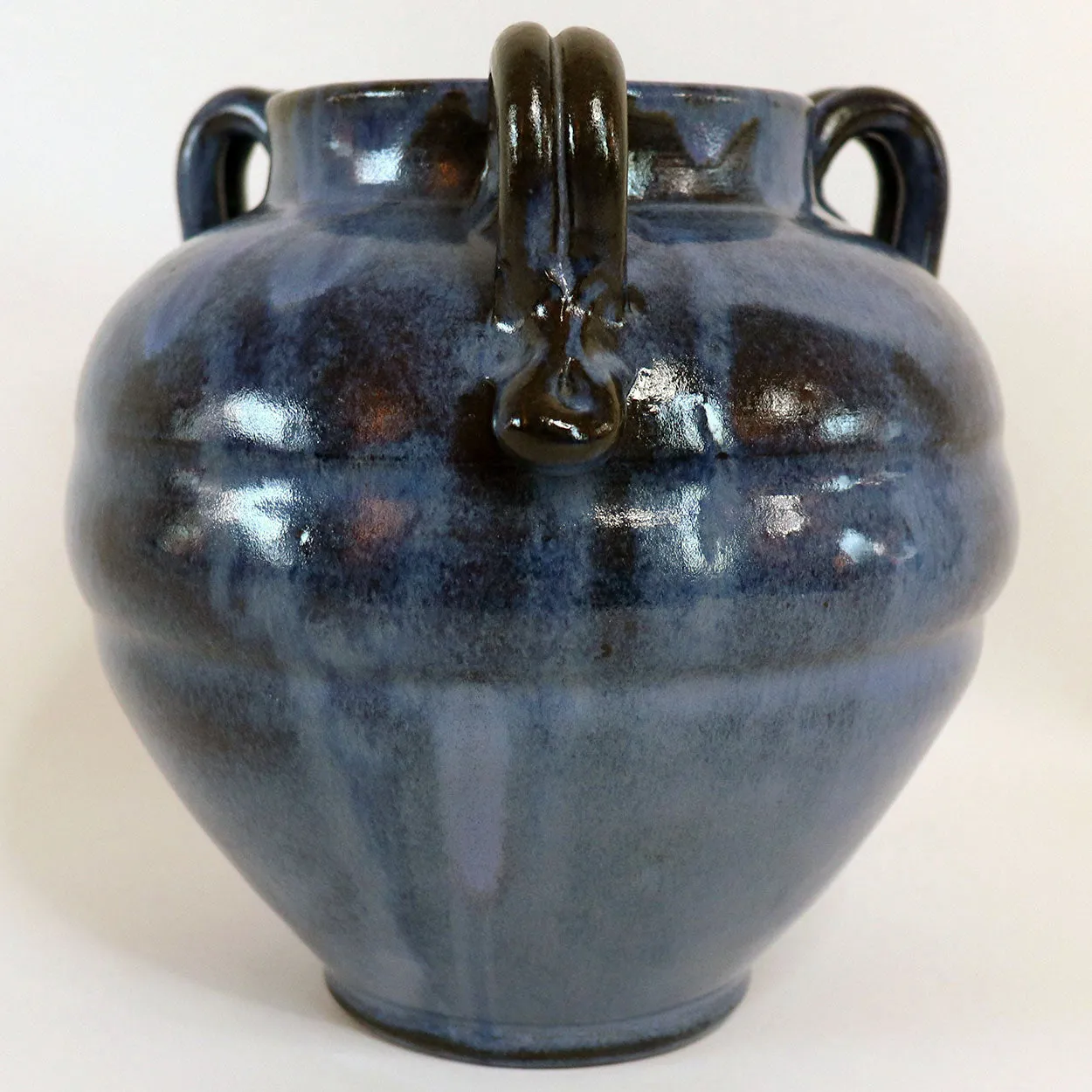 American North Carolina C.B. Craven for Teague Pottery Stoneware Blue Vase
