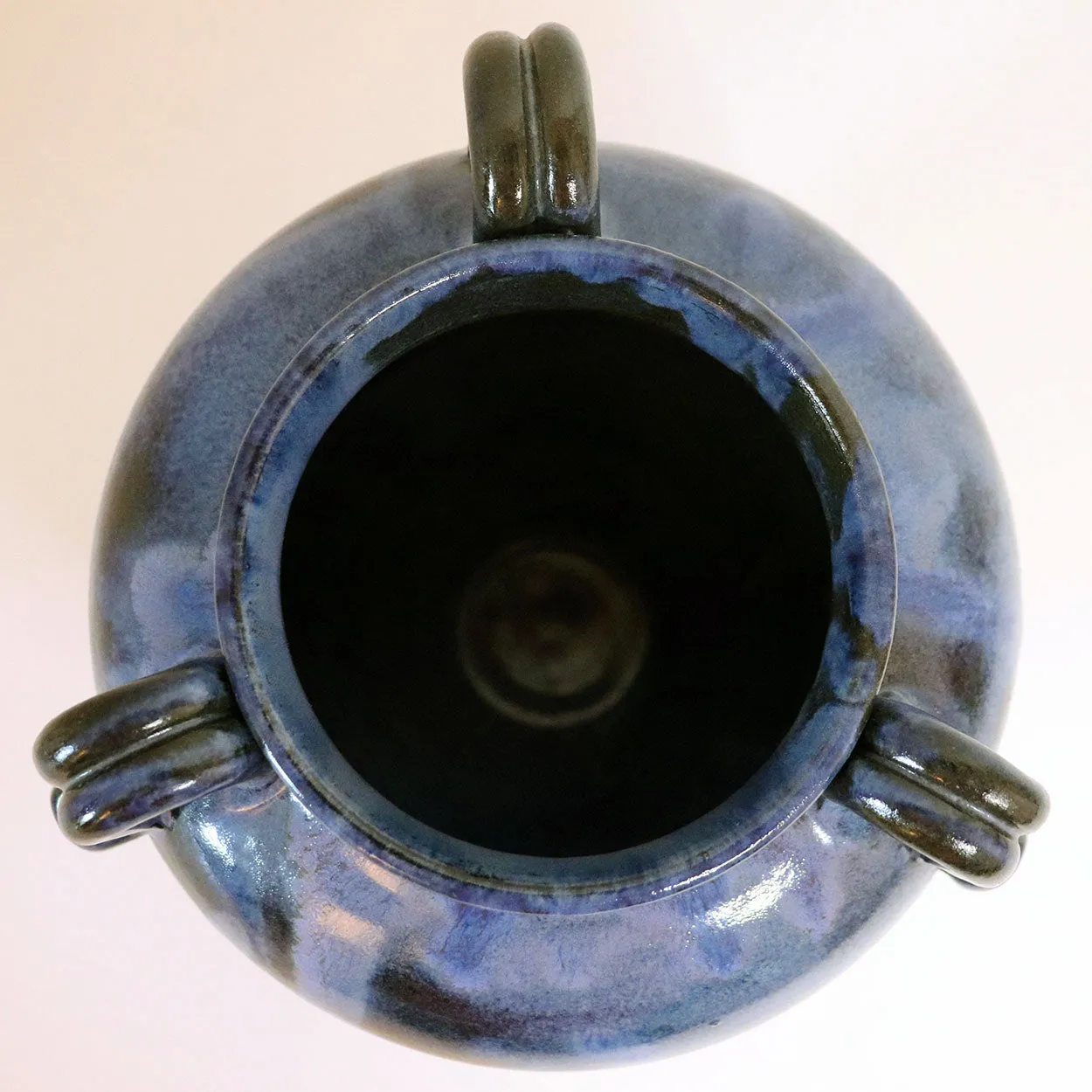 American North Carolina C.B. Craven for Teague Pottery Stoneware Blue Vase